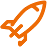 ícone de foguete laranja